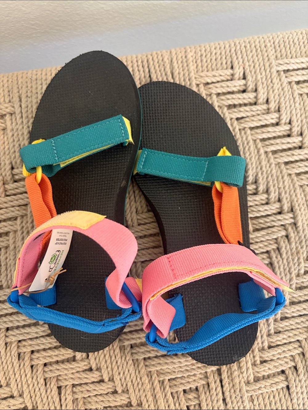 Teva  Multicolor Strap Sandals - Pink, Teal, Orange, Blue, Yellow
